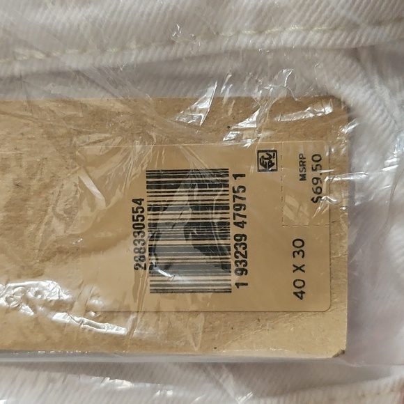 New In Plastic LEVI'S White Distressed 512 Slim Taper Fit Warp Stretch 40 X 30 - Picture 7 of 12